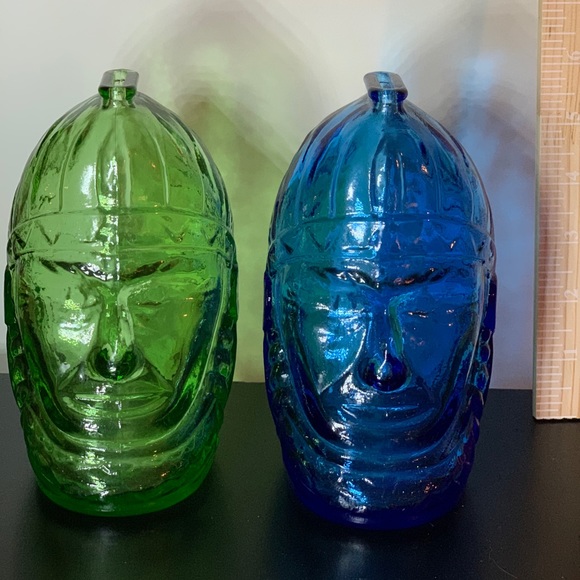 Vintage Wheaton Glass Native American Head banks - Picture 1 of 5